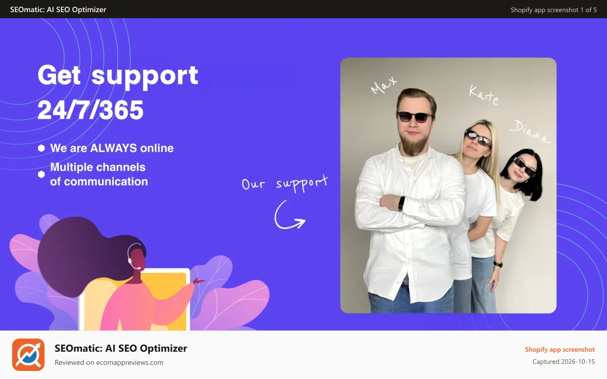 SEOmatic: AI SEO Optimizer Shopify app screenshot: SEO Audit Insights: Simple, Powerful Analysis for Ranking Boosts