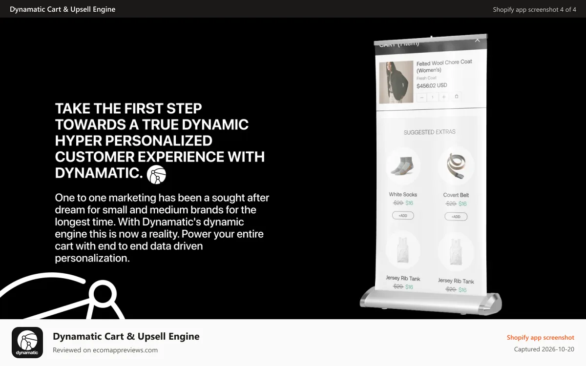 Dynamatic Cart & Upsell Engine Shopify app screenshot: Dynamatic custom cart