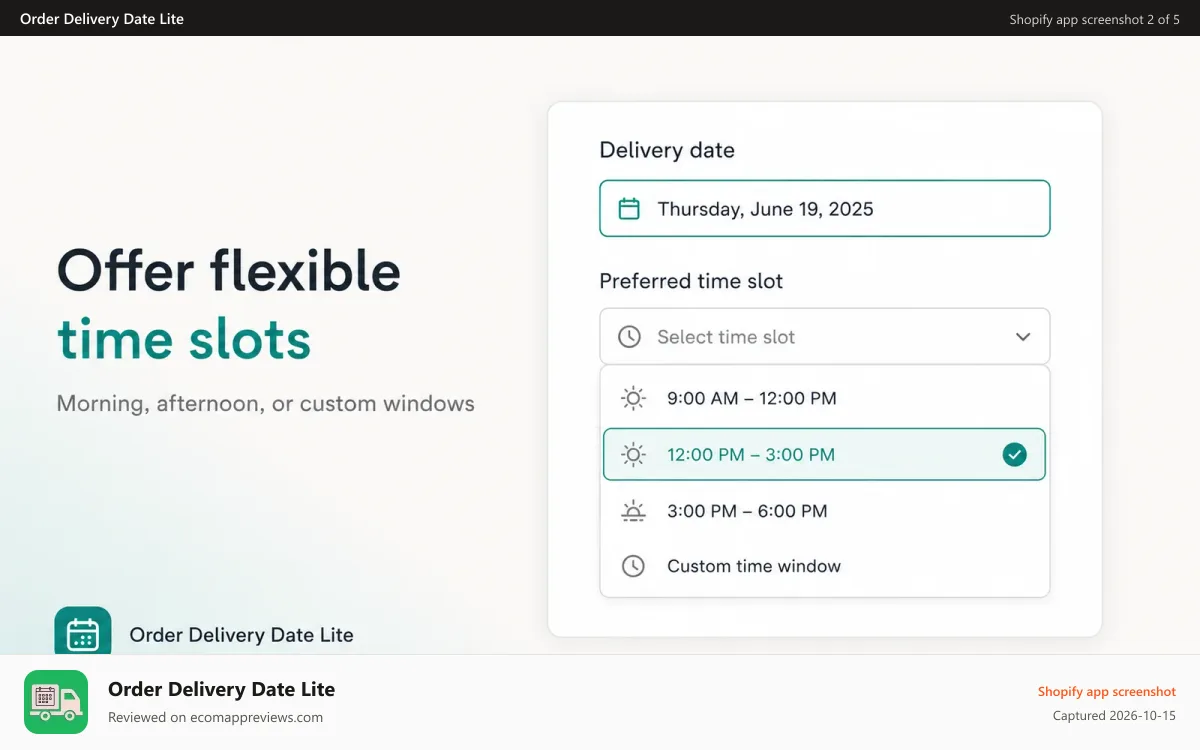Order Delivery Date Lite Shopify app screenshot: Order Delivery Date Lite shopify app application setting