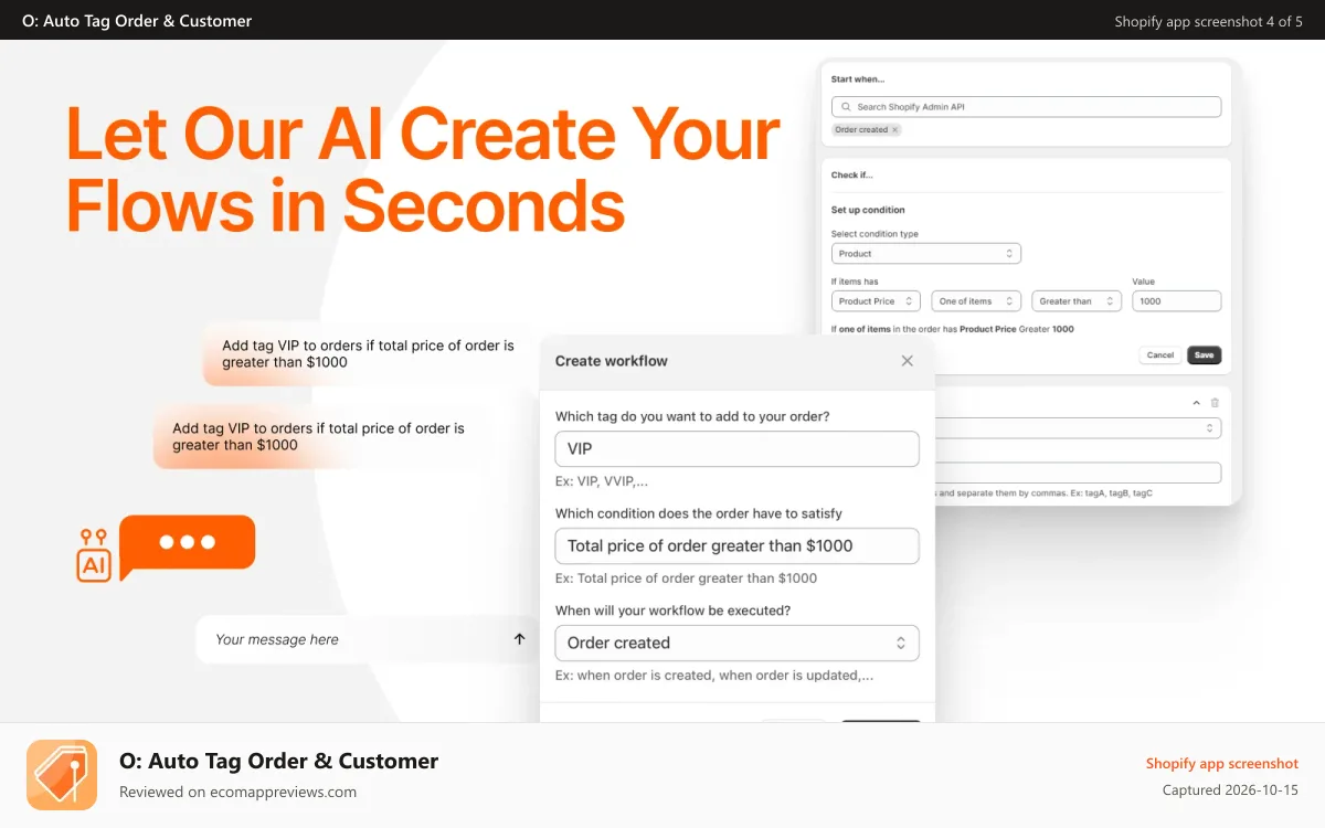 O: Auto Tag Order & Customer Shopify app screenshot: Backdating, reprocess old orders, order tagger