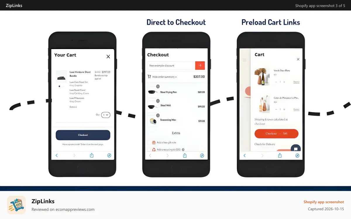 ZipLinks Shopify app screenshot: easy no code installation which takes less than 2 minutes