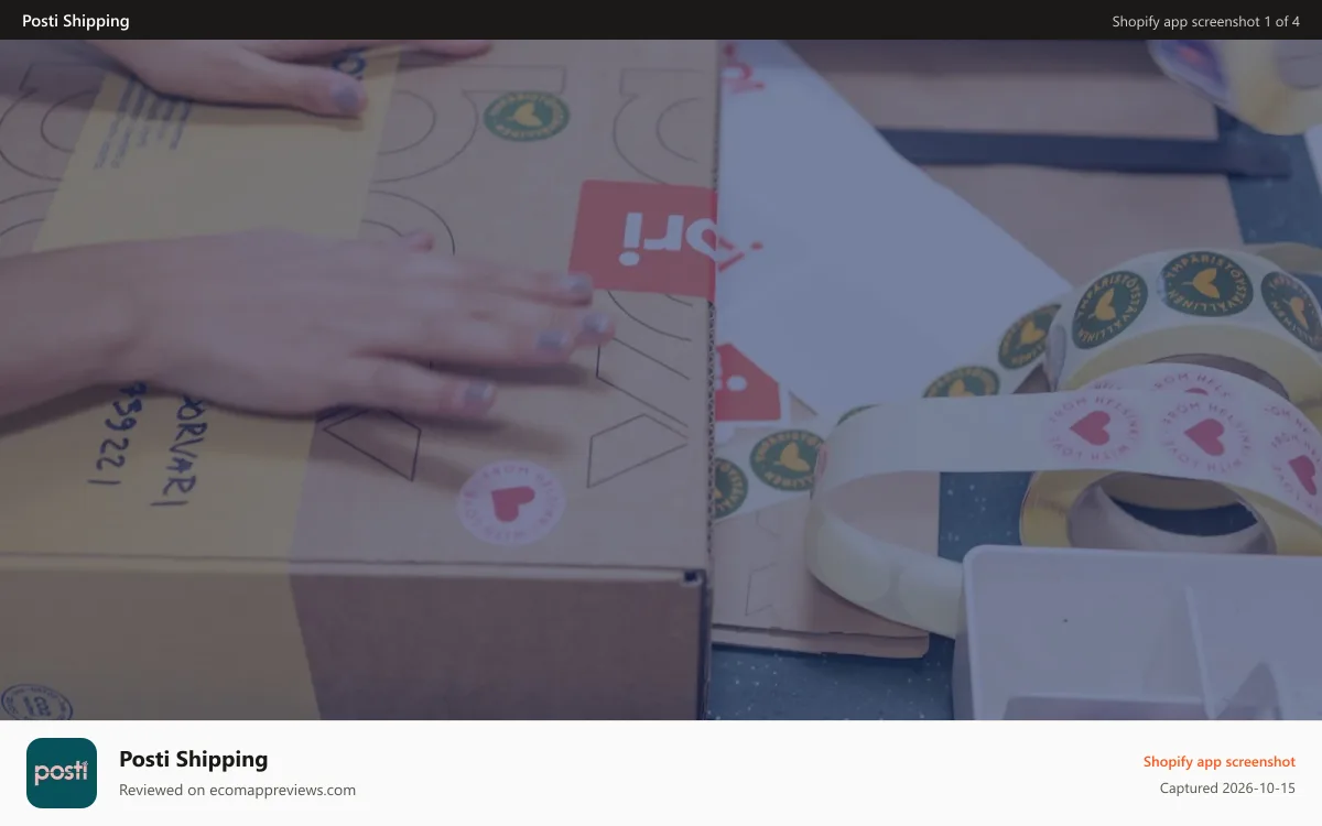 Posti Shipping Shopify app screenshot: Shipping with pride