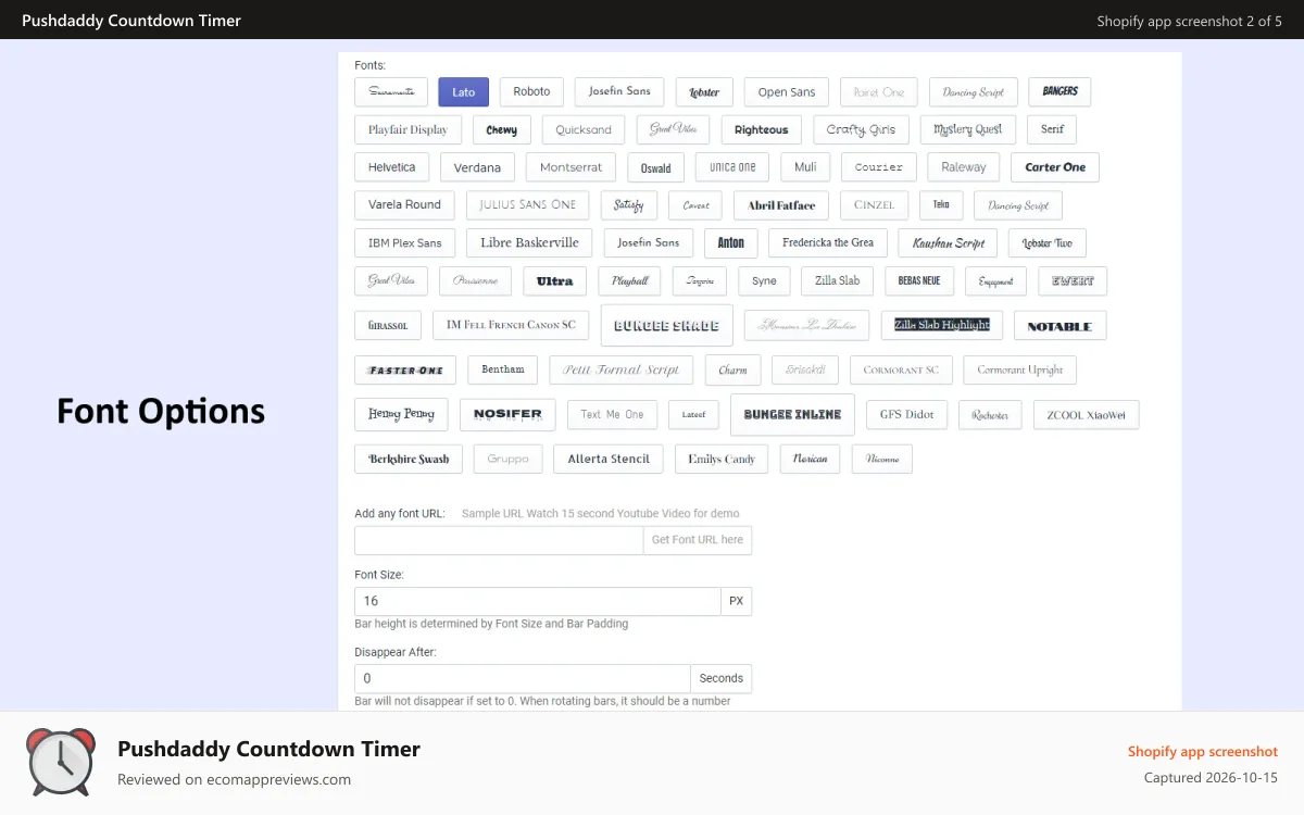 Pushdaddy Countdown Timer Shopify app screenshot: admin dashboard