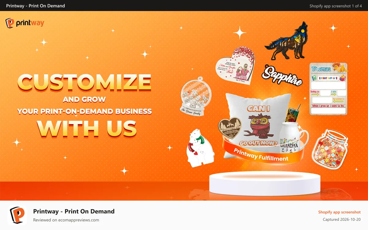 Printway ‑ Print On Demand Shopify app screenshot: customize product