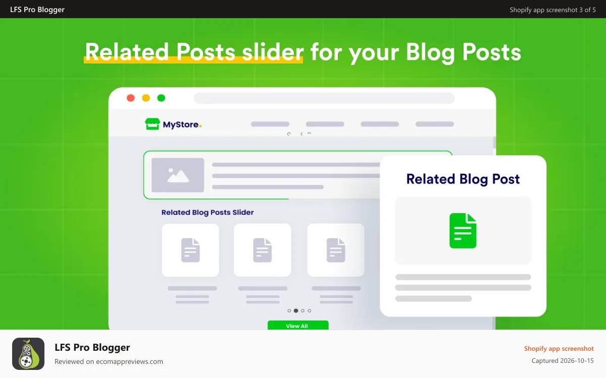 LFS Pro Blogger Shopify app screenshot: Add Blog posts relative to the current Blog post