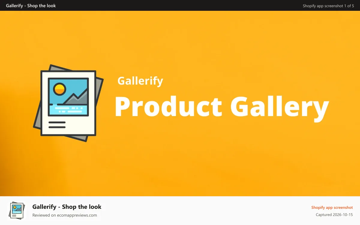 Gallerify ‑ Shop the look Shopify app screenshot: Product gallery