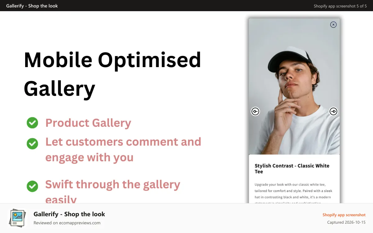 Gallerify ‑ Shop the look Shopify app screenshot: Fully Responsive Design