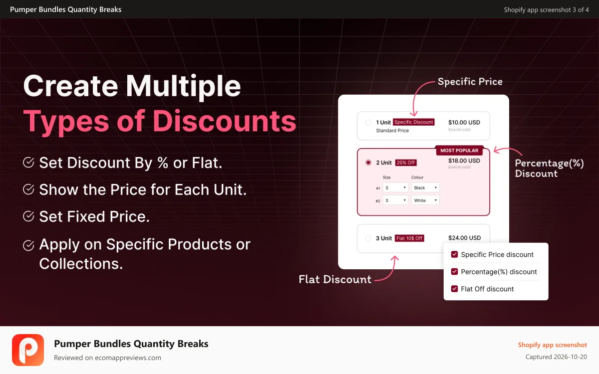 Pumper Bundles Quantity Breaks Shopify app screenshot: Bundle Products and Create Bundle Offers for More Revenue!