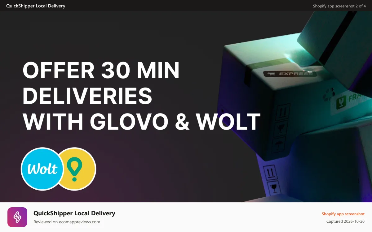 QuickShipper Local Delivery Shopify app screenshot: Exclusive offers