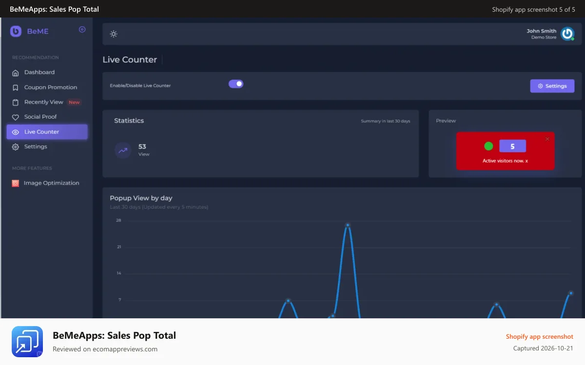BeMeApps: Sales Pop Total Shopify app screenshot: Sales Pop Total - Recently Viewed Products