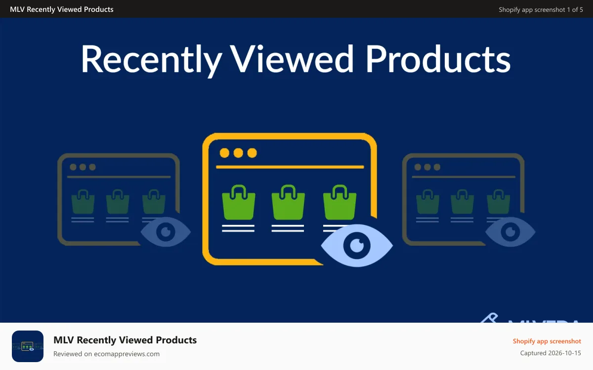 MLV Recently Viewed Products Shopify app screenshot: Recently Viewed Products