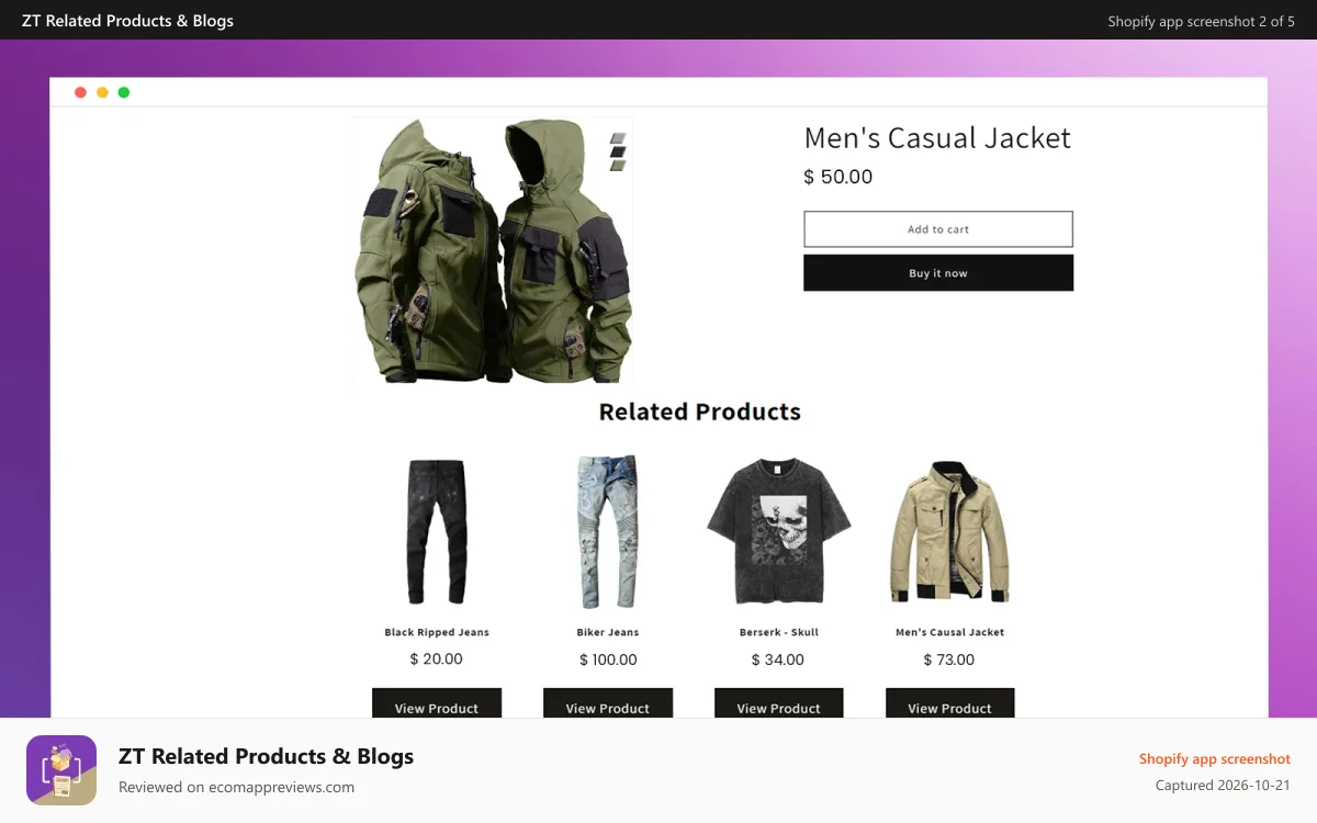 ZT Related Products & Blogs Shopify app screenshot: General Settings