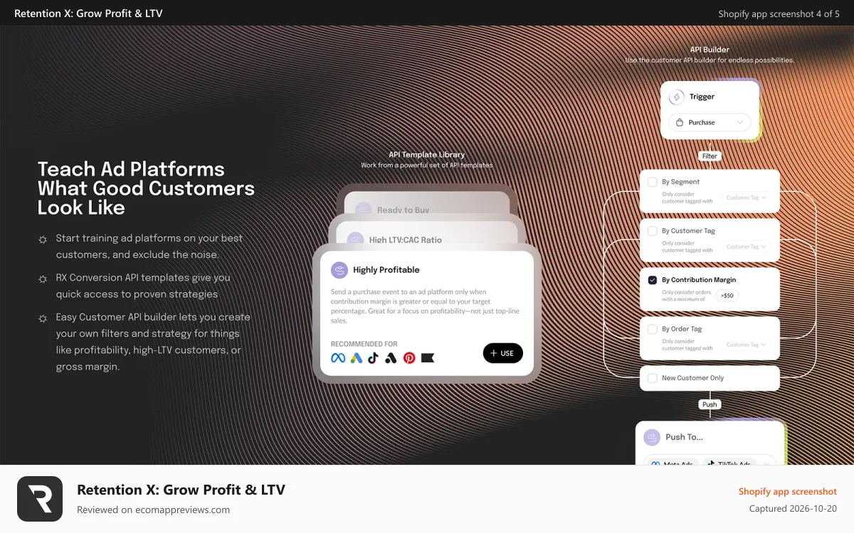 Retention X: Grow Profit & LTV Shopify app screenshot: Conversion API