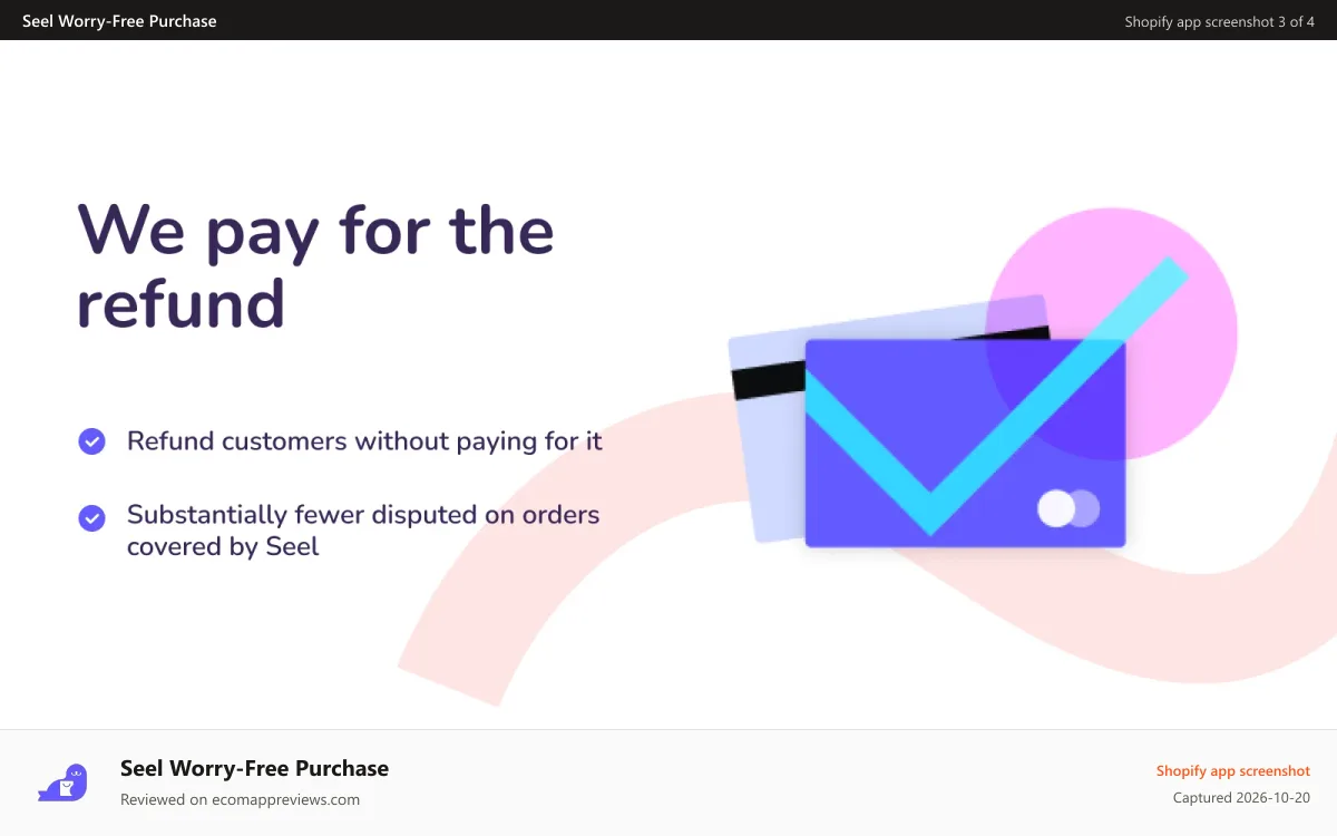 Seel Worry‑Free Purchase Shopify app screenshot: Seel refunds shopper