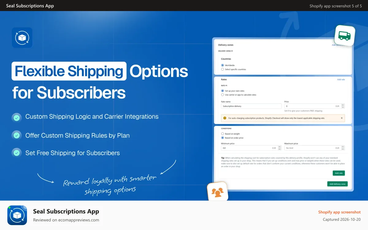 Seal Subscriptions App Shopify app screenshot: Use Seal to manage susbcription billing and payments