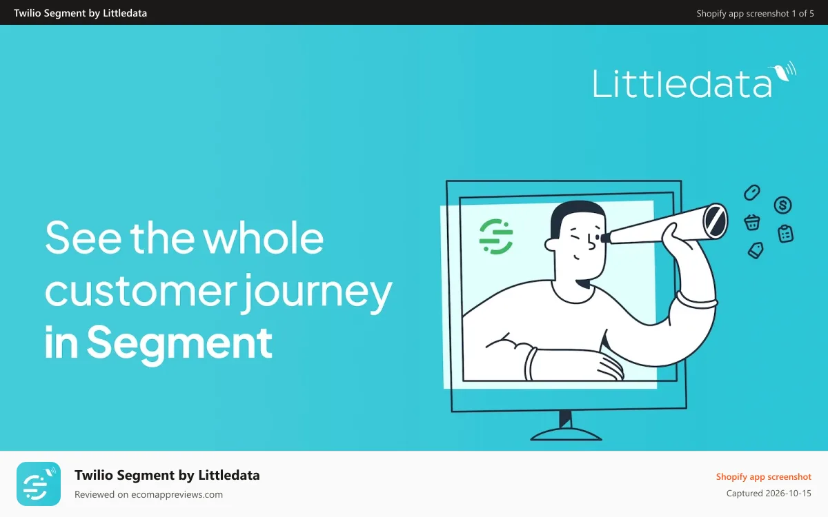 Twilio Segment by Littledata Shopify app screenshot: shopify source for segment