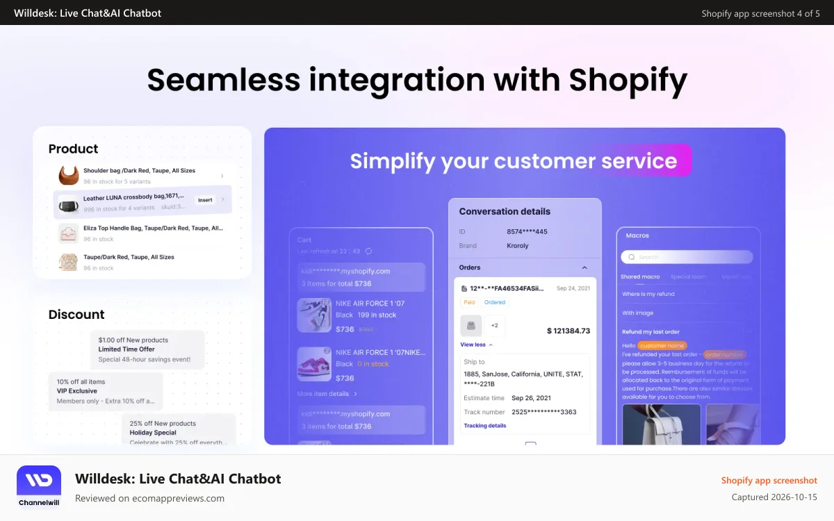 Willdesk: Live Chat&AI Chatbot Shopify app screenshot: Customize widget in your brand style-willdesk
