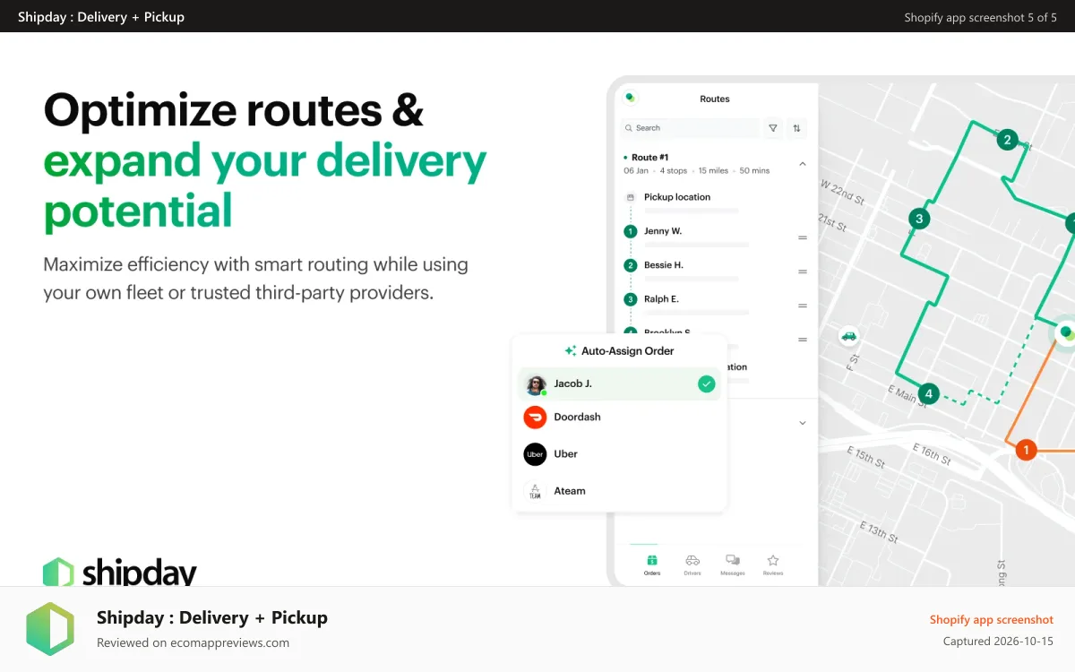 Shipday : Delivery + Pickup Shopify app screenshot: Live order tracking makes everything easier.