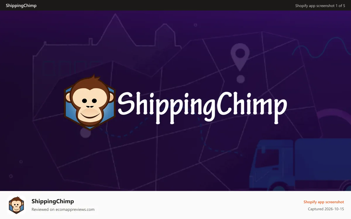 ShippingChimp Shopify app screenshot: ShippingChimp