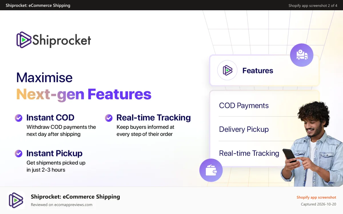 Shiprocket: eCommerce Shipping Shopify app screenshot: Next-gen Features
