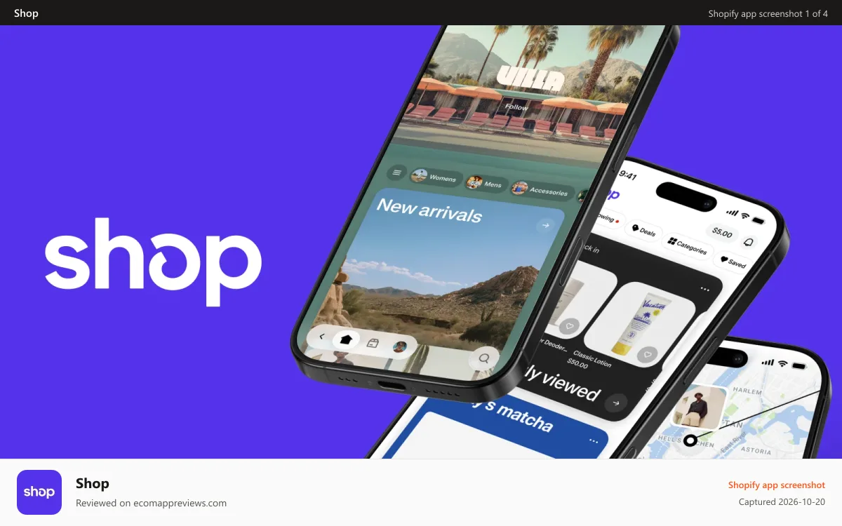 Shop Shopify app screenshot: Shop channel