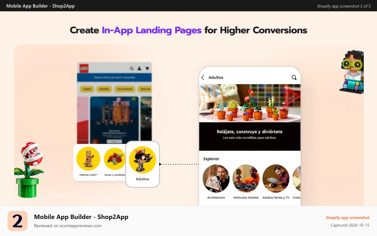 Mobile App Builder ‑ Shop2App Shopify app screenshot: Mobile App Alternative to Tapcart, Reactiv, Plobal, Vajro