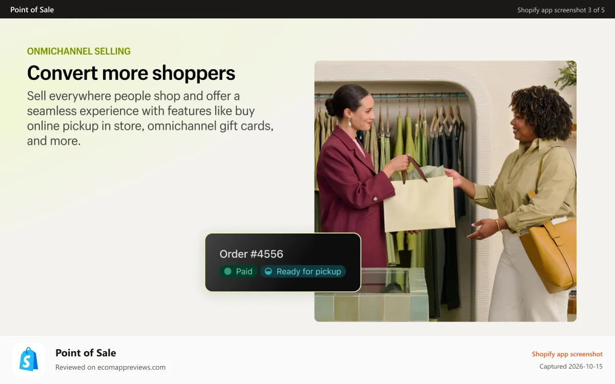 Point of Sale Shopify app screenshot: Omnichannel selling