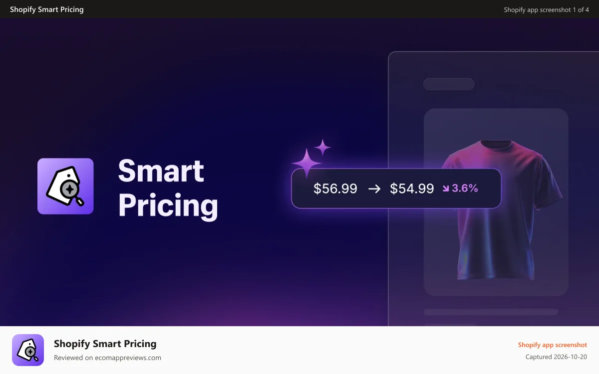 Shopify Smart Pricing Shopify app screenshot: Smart Pricing