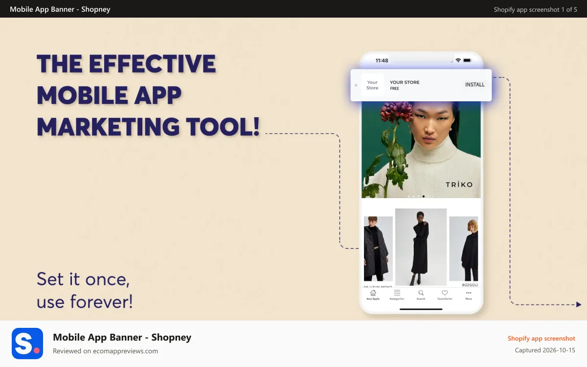 Mobile App Banner ‑ Shopney Shopify app screenshot: mobile app banner - mobile app marketing - iOS and Android