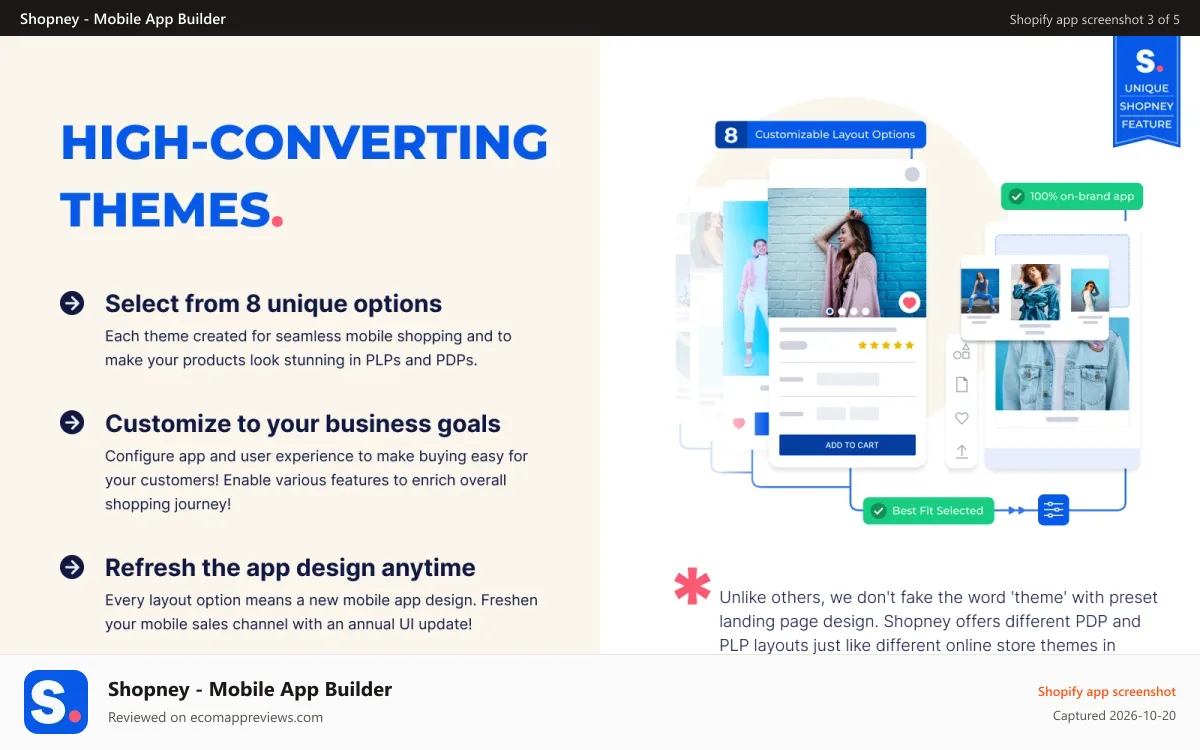 Shopney ‑ Mobile App Builder Shopify app screenshot: Free marketing with Shopify mobile app push notifications
