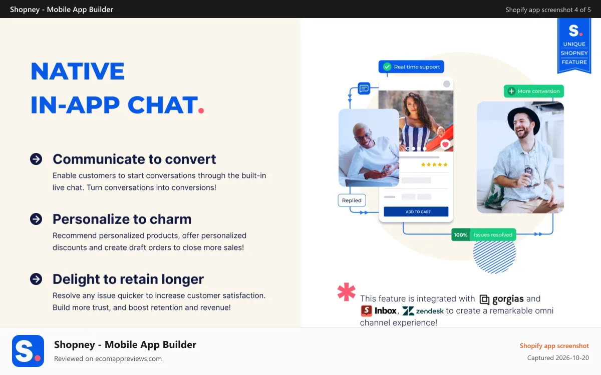Shopney ‑ Mobile App Builder Shopify app screenshot: Best native iOS and android Shopify mobile app