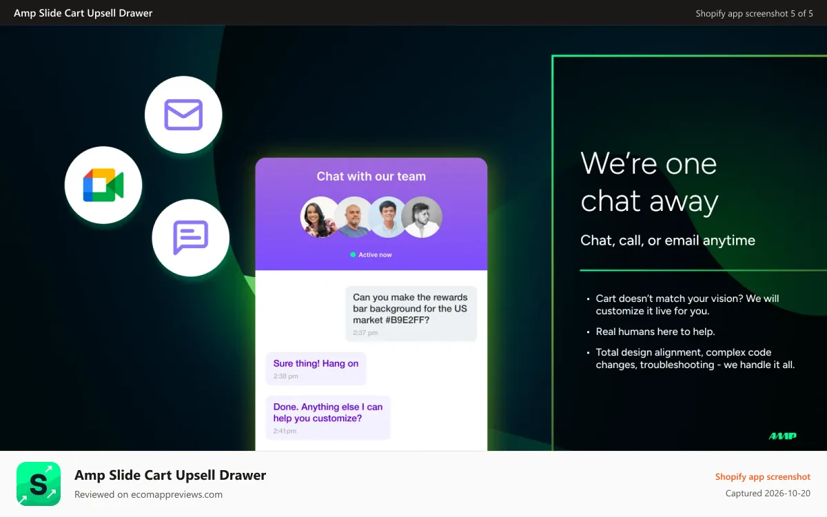 Amp Slide Cart Upsell Drawer Shopify app screenshot: Express payment options for faster checkouts