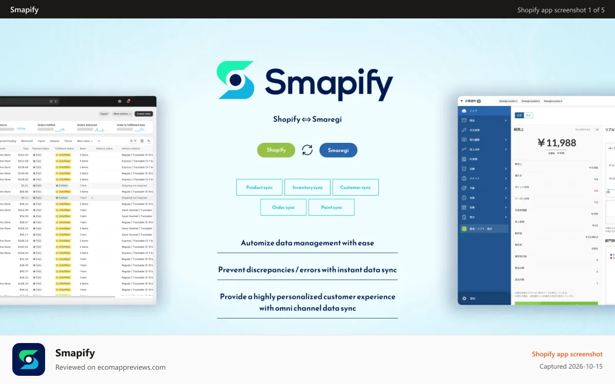 Smapify Shopify app screenshot: Smapify