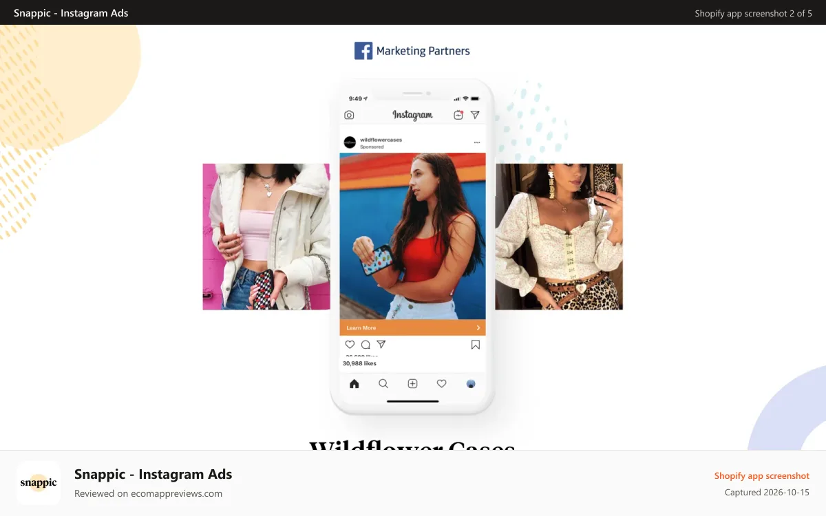 Snappic ‑ Instagram Ads Shopify app screenshot: Storefront view 2