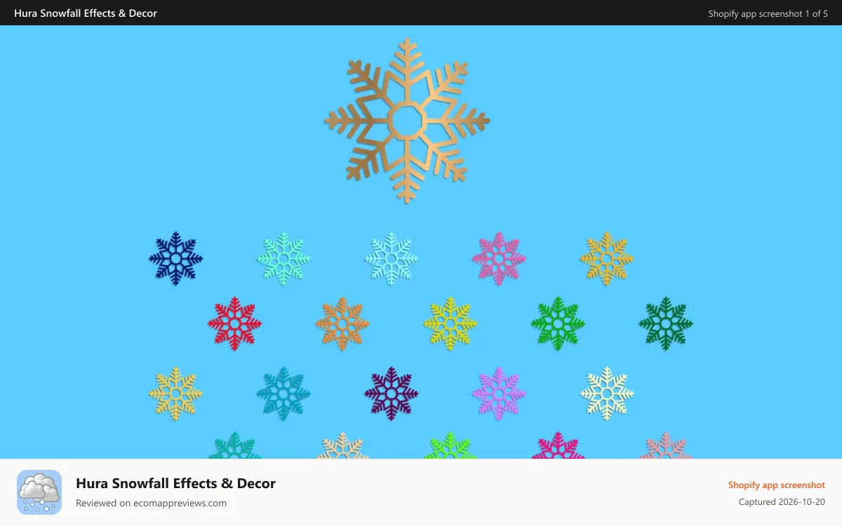 Hura Snowfall Effects & Decor Shopify app screenshot: Intro