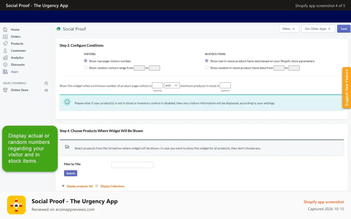 Social Proof ‑ The Urgency App Shopify app screenshot: shopify social proof app