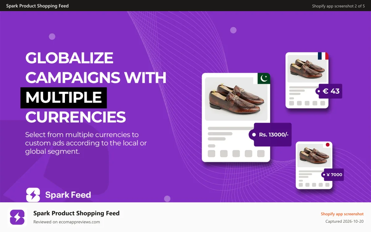 Spark Product Shopping Feed Shopify app screenshot: ScreenShot2