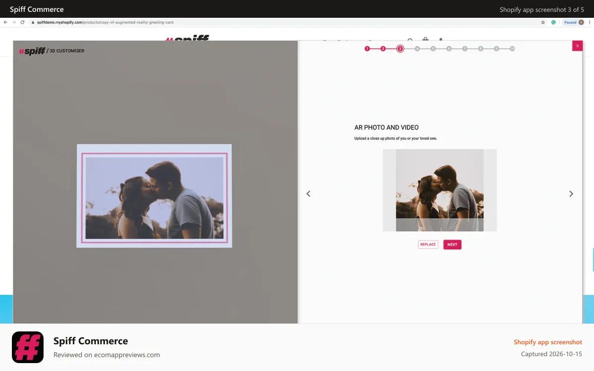 Spiff Commerce Shopify app screenshot: Custom card generation for the gift industry