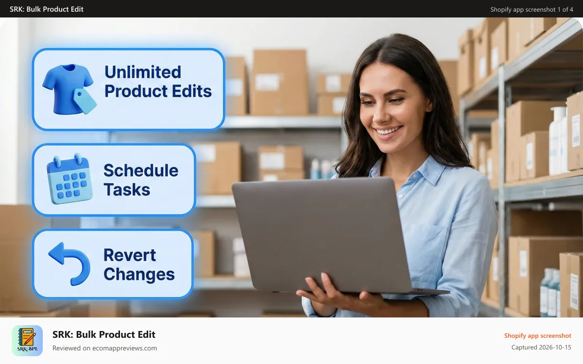 SRK: Bulk Product Edit Shopify app screenshot: SRK Bulk Product Edit Feature