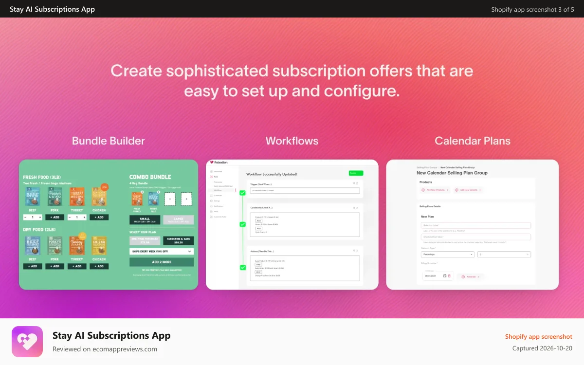 Stay AI Subscriptions App Shopify app screenshot: Sophisticated Subscription Offers