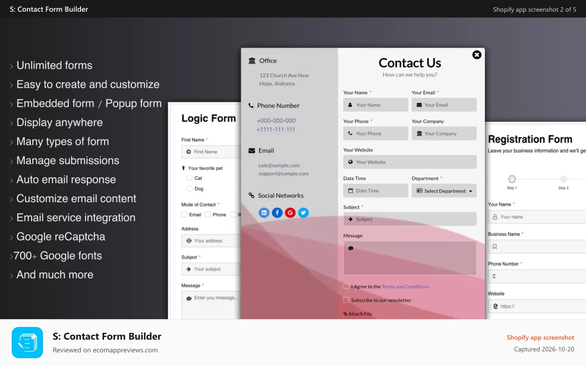 S: Contact Form Builder Shopify app screenshot: Contact Form Builder 01