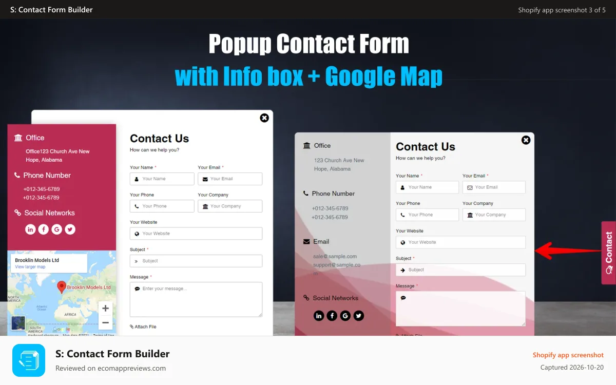 S: Contact Form Builder Shopify app screenshot: Contact Form Builder 02