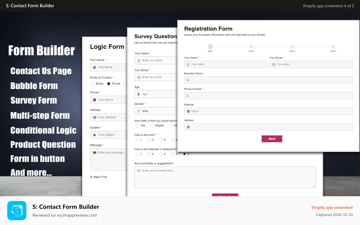 S: Contact Form Builder Shopify app screenshot: Contact Form Builder 03