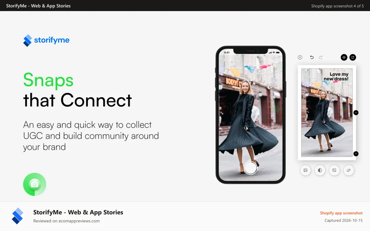 StorifyMe ‑ Web & App Stories Shopify app screenshot: Build a Strong Community with User-generated Content