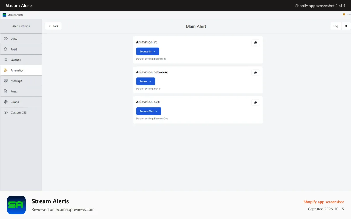 Stream Alerts Shopify app screenshot: Stream Alerts Notification setup Upload sound