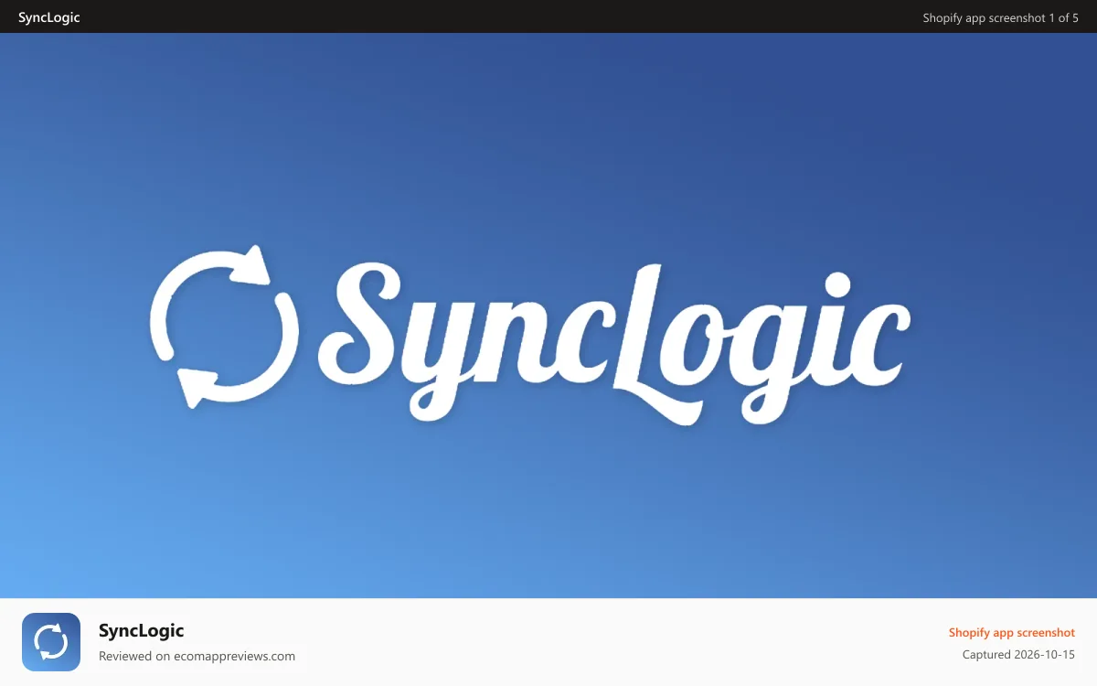 SyncLogic Shopify app screenshot: SyncLogic