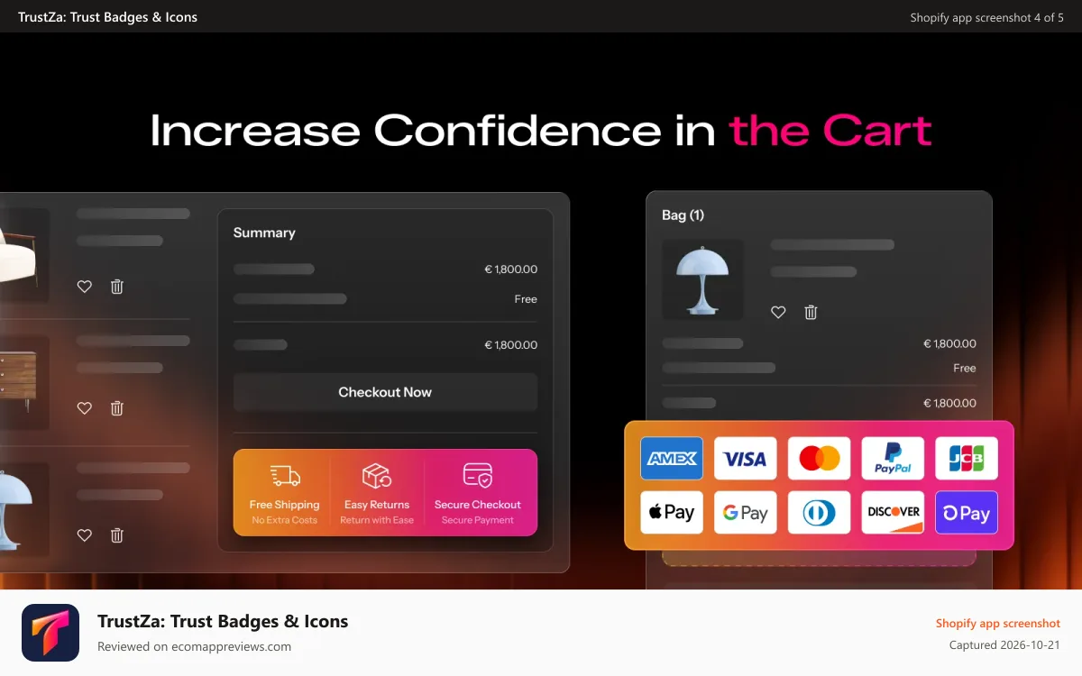 TrustZa: Trust Badges & Icons Shopify app screenshot: Add product labels and badges to highlight key products clearly