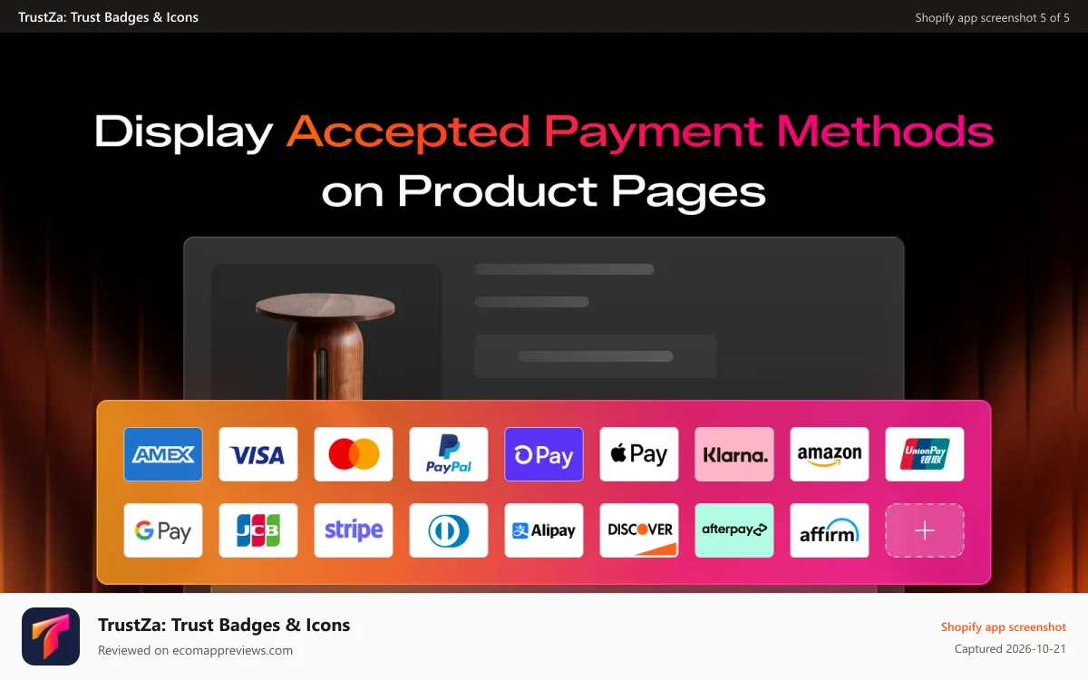 TrustZa: Trust Badges & Icons Shopify app screenshot: Customize trust badge styles to match your storefront branding