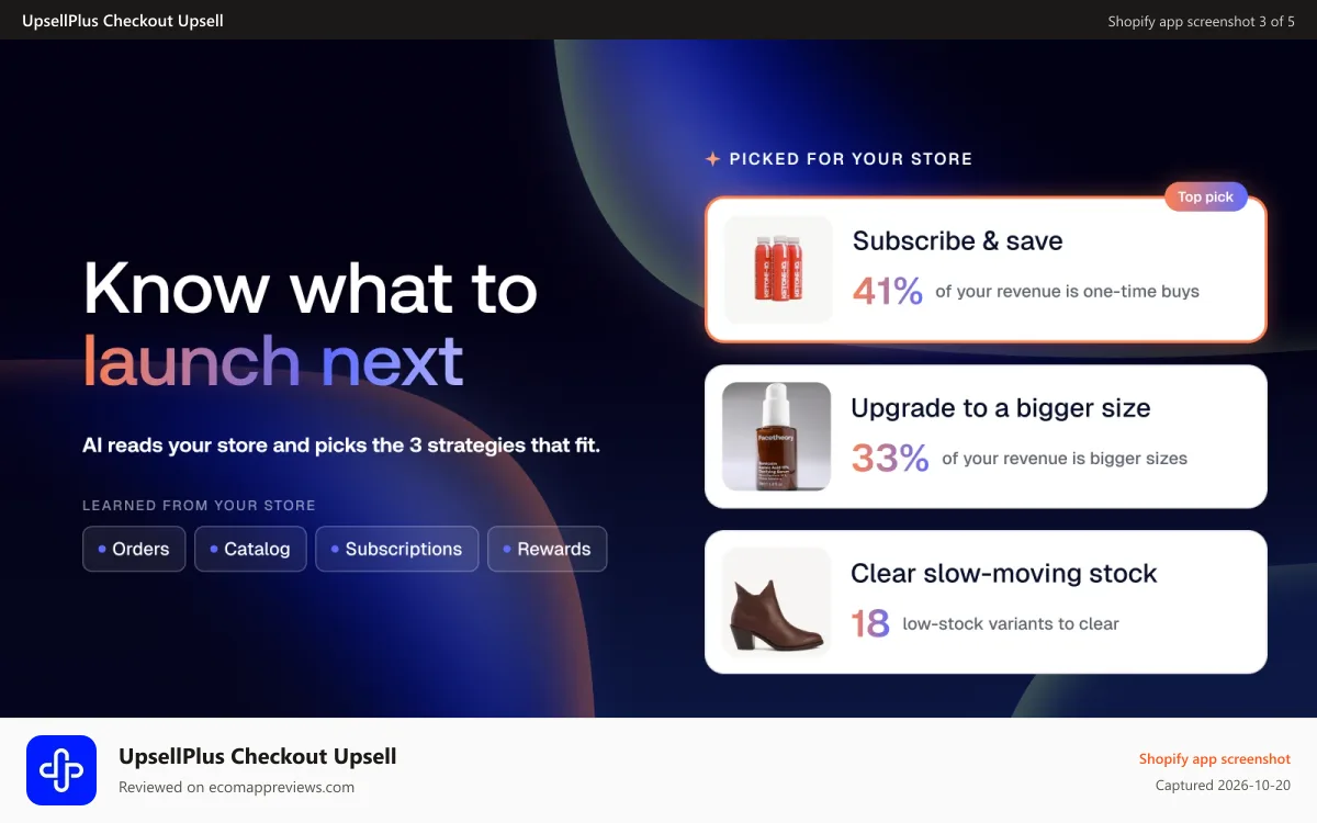 UpsellPlus Checkout Upsell Shopify app screenshot: Mobile cart drawer with upsells, free gift and progress bar