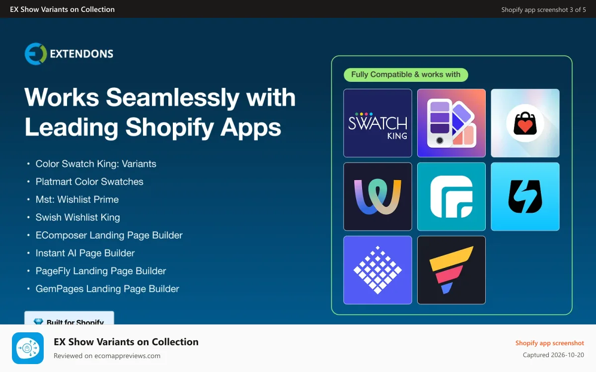 EX Show Variants on Collection Shopify app screenshot: Auto hide sold out variants - EX Show Variants on Collection